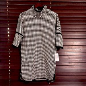 Max studio black and white dress with leather details